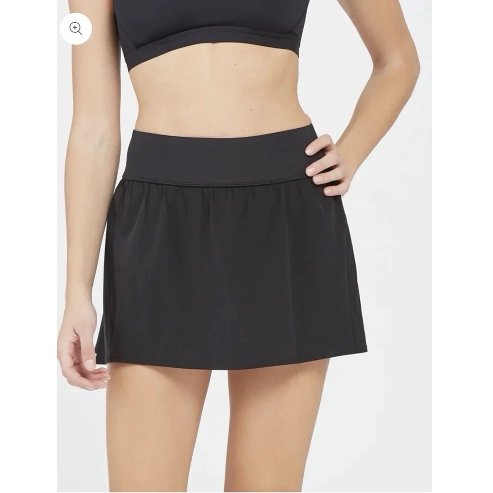 Spanx Get Moving Women's Athletic Tennis Skort Pleated Black Size S Small